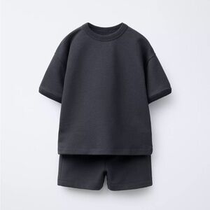 Zara Kids Gray T-Shirt and Shorts Set